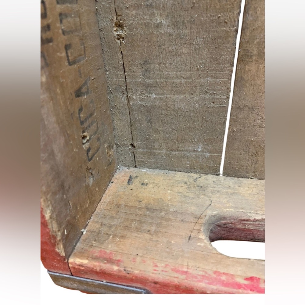 Vintage Coca-Cola Coke Soda Wood Crate Tray Red Advertising Home Decor - Picture 9 of 16